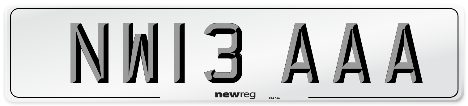 NW13 AAA Number Plate from New Reg